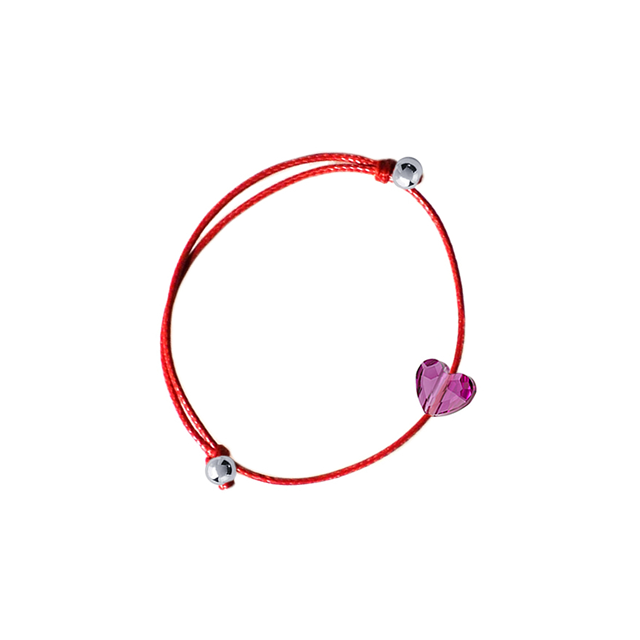 Bratara Inimioara Fucsia Cristal Swarovski - ''Make a Wish''