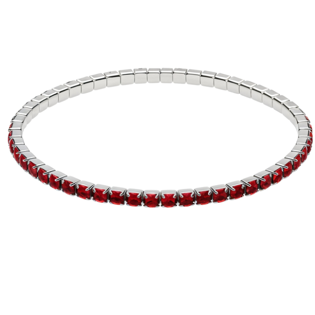 Bratara Elastica - Tennis - Cristale PRECIOSA Rosu Siam