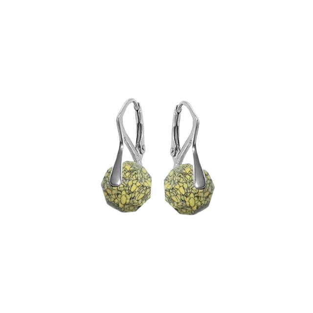 Cercei Yellow Marbled - Cristale Swarovski