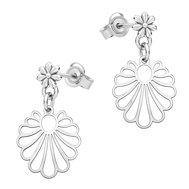 Cercei Silver Flowers