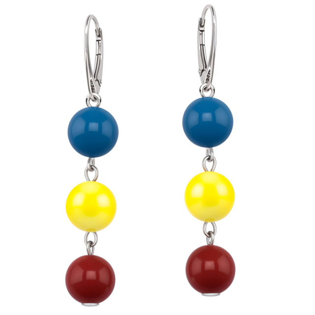 Cercei Tricolor - Perle 12 mm