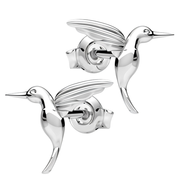 Cercei Colibri Silver 3D