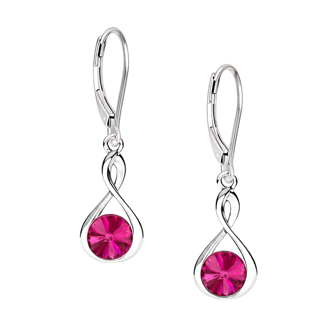 Cercei Infinit - Cristale Swarovski Fucsia