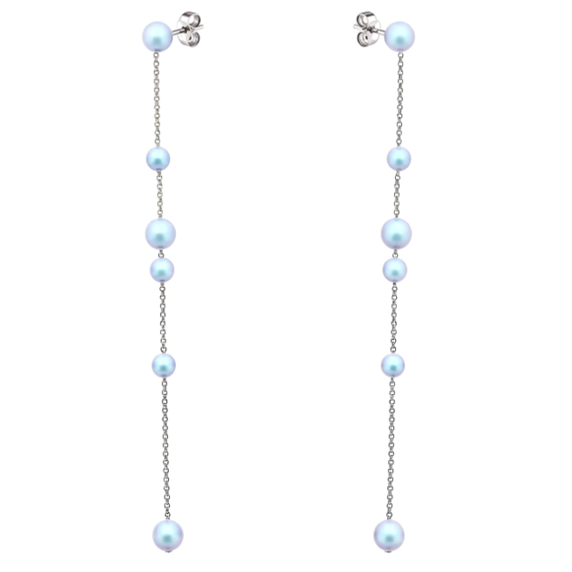 Cercei Lungi - Perle Iridescent Light Blue 