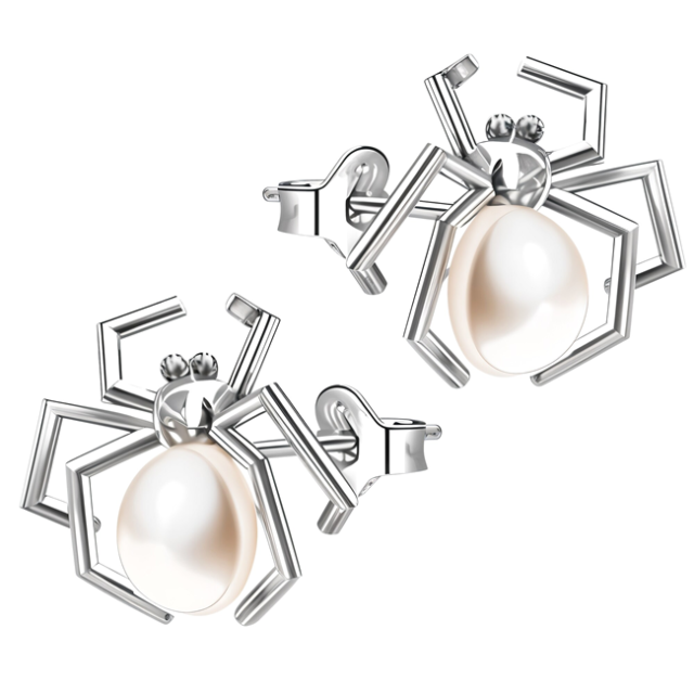 Cercei Silver Spiders - Perle PRECIOSA
