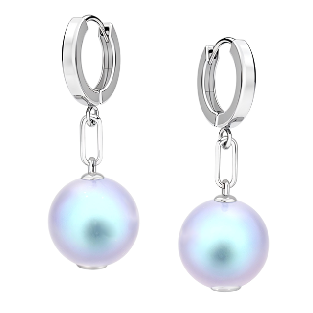 Cercei Missi - Perle Iridescent Light Blue 12 mm