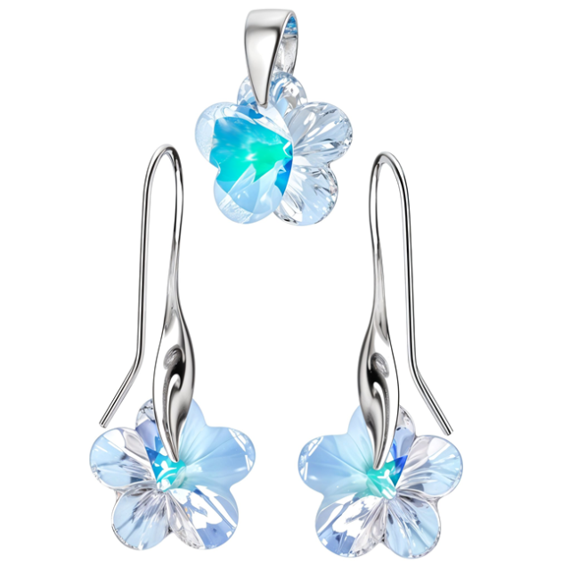 Set Floricele Aurora Boreala - Cristale Swarovski