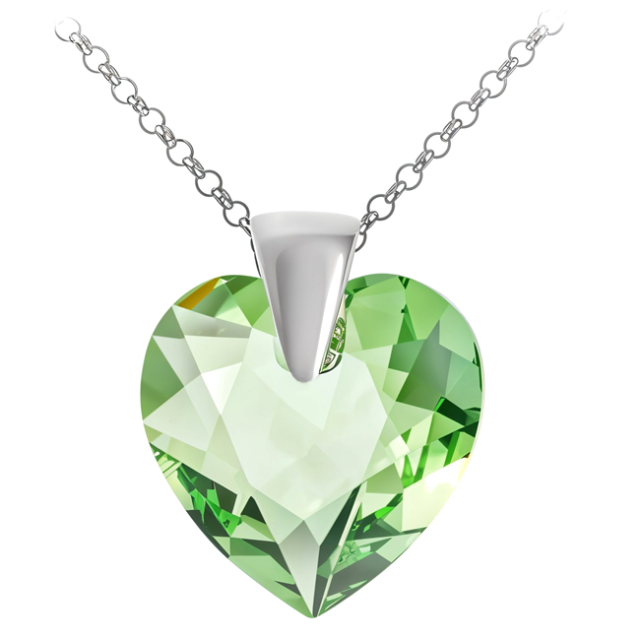 Colier Inimioara - Cristal Peridot