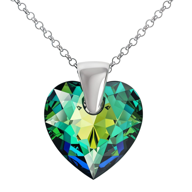 Colier Inimioara - Cristal Vitrail Medium