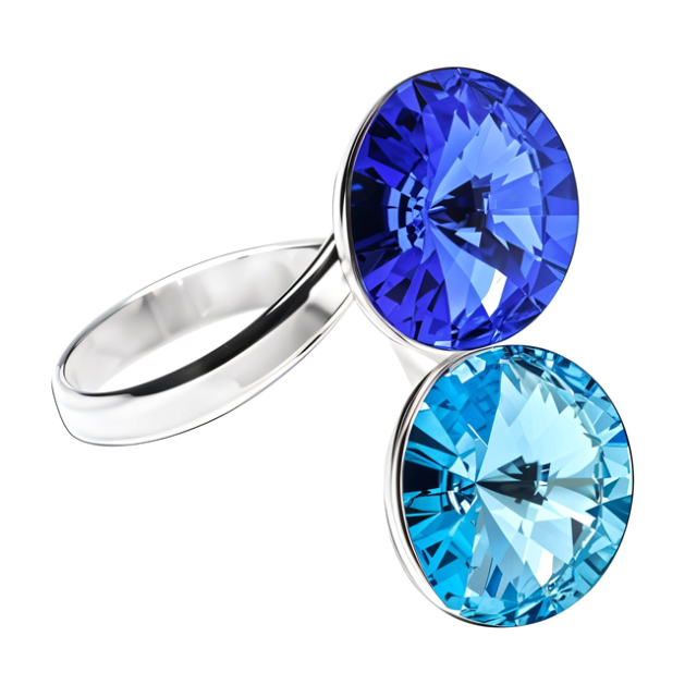 Inel Double Blue - Cristale Rivoli