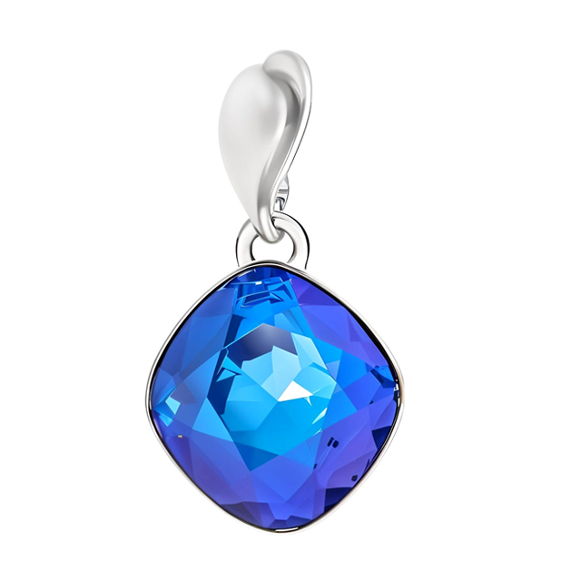 Pandantiv Cushion Square - Cristal Swarovski Royal Blue Delite