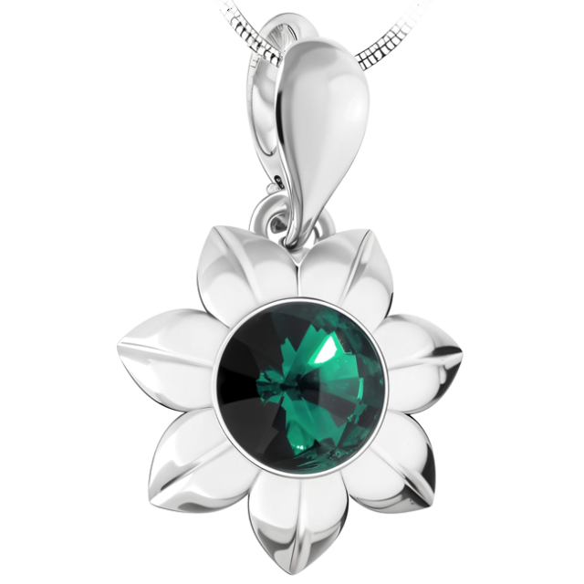 Pandantiv Green Flower - Cristal Swarovski