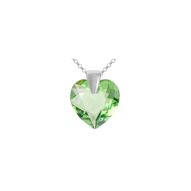 Pandantiv Inimioara - Cristal Peridot 