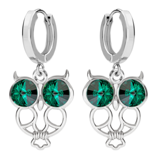 Cercei Bufnite - Cristale Emerald