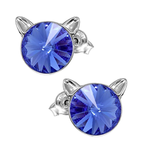 Cercei Pisicute - Cristale PRECIOSA Blue Sapphire