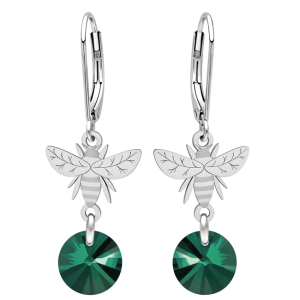 Cercei Albinute - Cristale Swarovski Emerald
