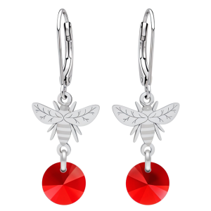 Cercei Albinute - Cristale Swarovski Light Siam