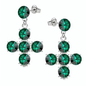 Cercei Rivoli Cross Emerald