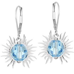 Cercei Soare - Cristale Aquamarine