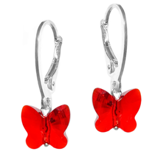 Cercei Fluturasi Light Siam - Cristale Swarovski