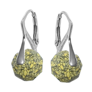 Cercei Yellow Marbled - Cristale Swarovski