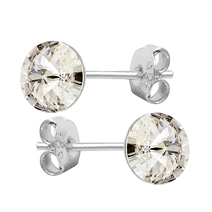 Cercei Joli - Cristale Swarovski Silver Shade 7 mm
