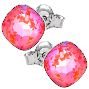 Cercei Cushion Square - Cristale Swarovski Orange Glow Delite