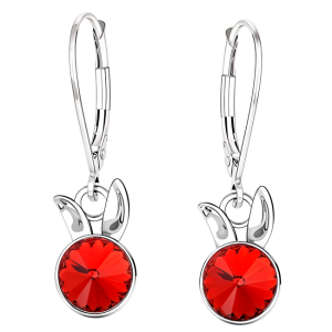 Cercei Bunnies - Cristale Swarovski Rosu Light Siam