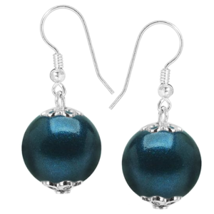 Cercei Petrol Blue - Perle Swarovski