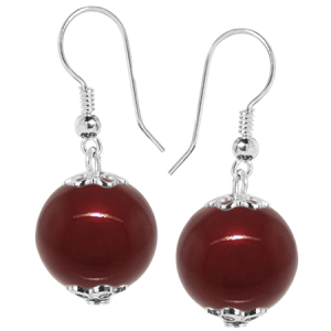 Cercei Bordeaux - Perle Swarovski