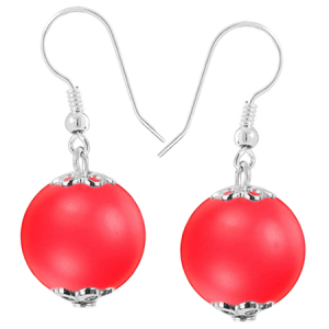 Cercei Neon Red - Perle Swarovski