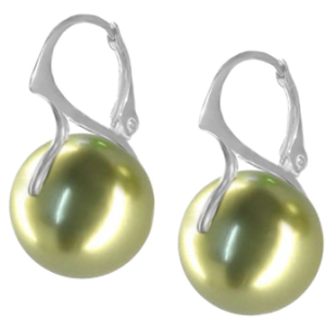 Cercei Light Green - Perle Swarovski 16 mm