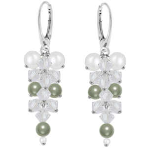 Cercei Aria Powder Green - Perle &amp; Cristale Swarovski