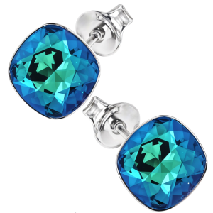 Cercei Cushion Square - Cristale Swarovski  Bermuda Blue