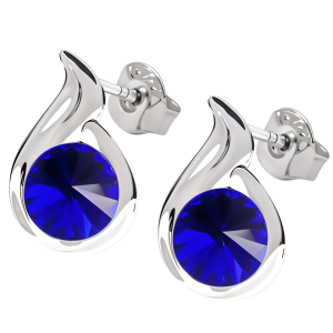 Cercei Meda - Cristale Swarovski Rivoli Majestic Blue