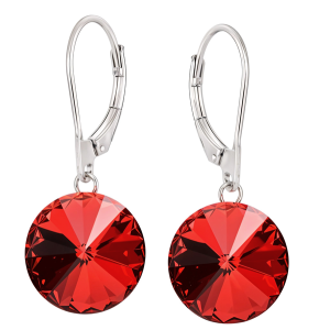 Cercei Rivoli Rosu Light Siam - Cristale Swarovski