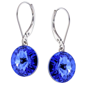 Cercei Rivoli Albastru Safir - Cristale Swarovski