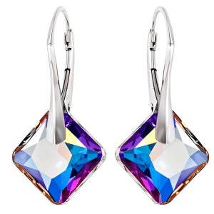 Cercei Princess Cut - Cristale Swarovski Amethyst Shimmer