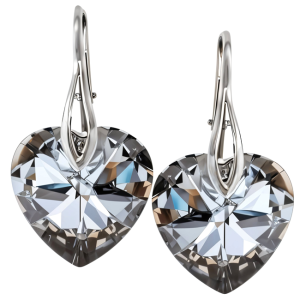 Cercei Inimioare Light Chrome - Cristale Swarovski
