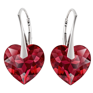 Cercei Inimioare Scarlet - Cristale Swarovski
