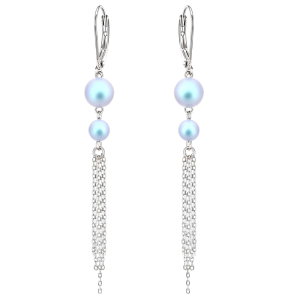 Cercei Perle Iridescent Light Blue