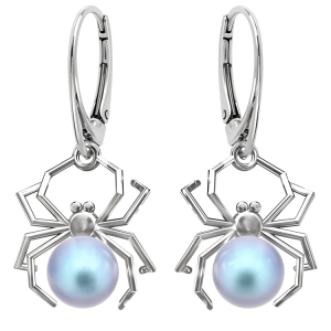 Cercei Paianjeni - Perle Swarovski Iridescent Light Blue