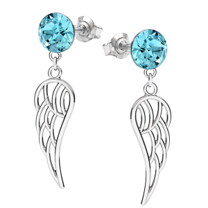 Cercei Aripi  - Cristale Aquamarine