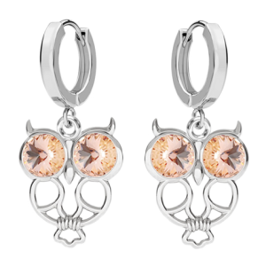 Cercei Bufnite - Cristale PRECIOSA Rivoli Peach