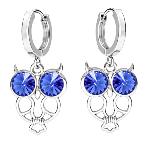 Cercei Bufnite - Cristale PRECIOSA Sapphire