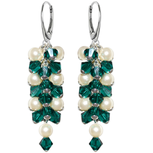 Cercei Aria Emerald - Perle &amp; Cristale Swarovski