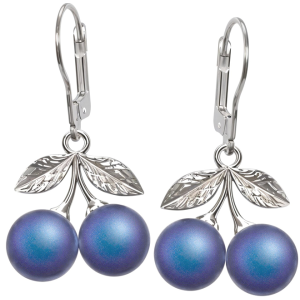 Cercei Cirese Iridescent Dark Blue - Perle Swarovski