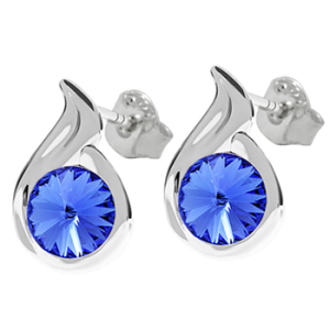 Cercei Meda - Cristale Blue Sapphire
