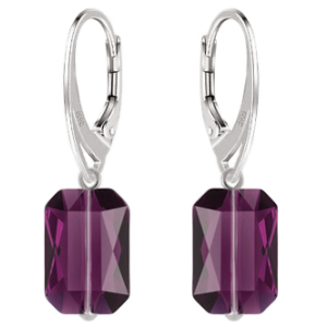 Cercei Emerald Cut - Cristale Swarovski Ametist