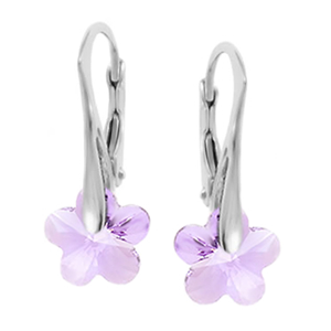 Cercei Aletia - Floricele Violet Cristale Swarovski